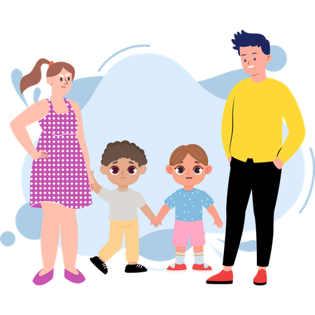 Familia celebrando el día de los padres  Ilustración