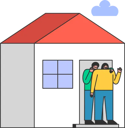 Família em casa  Ilustração