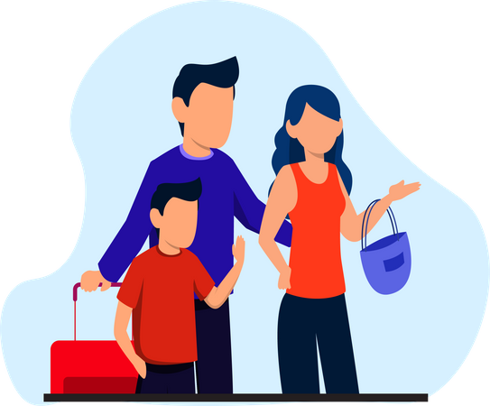 Família em férias  Ilustração