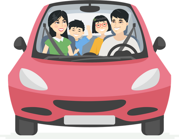 Família em viagem  Ilustração