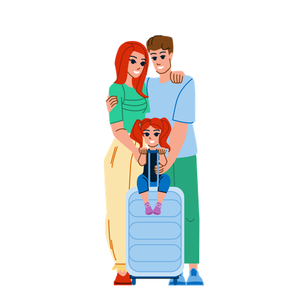 Família está viajando  Ilustração