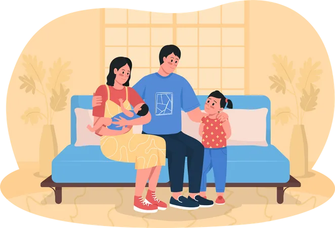 Familia feliz  Ilustración