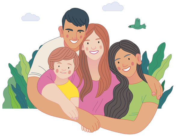 Família feliz  Ilustração