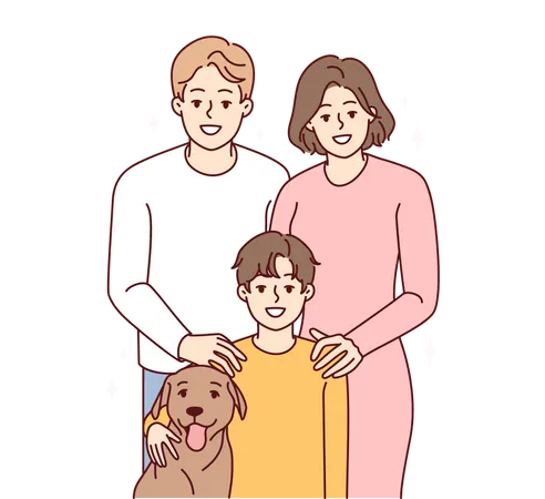 Familia feliz  Ilustración