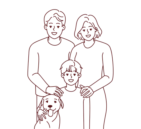 Familia feliz  Ilustración