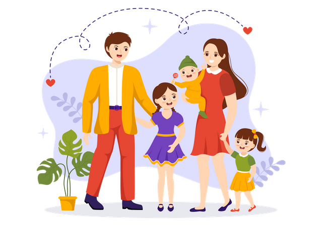 Familia feliz  Ilustración