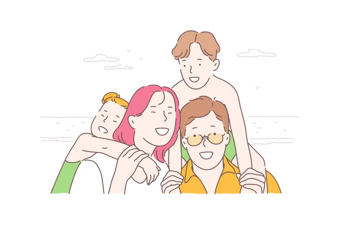 Família feliz  Ilustração