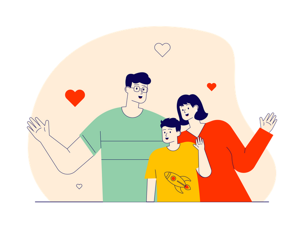 Família feliz curtindo juntos  Ilustração