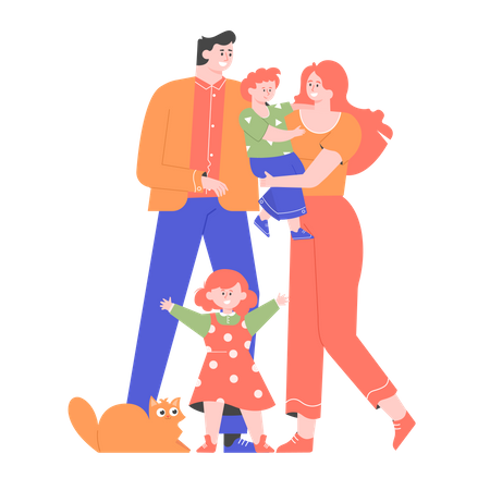 Família feliz  Ilustração