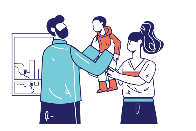 Família feliz  Ilustração