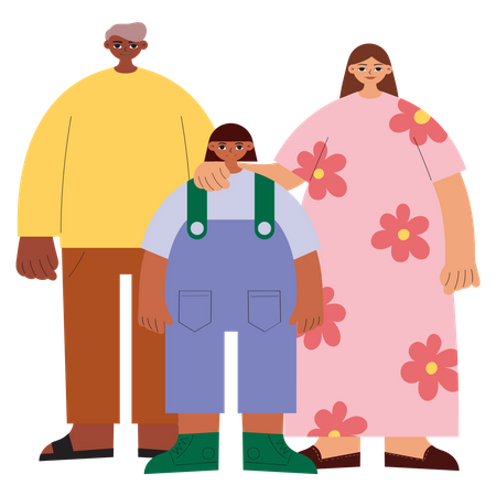 Familia feliz unida  Ilustración