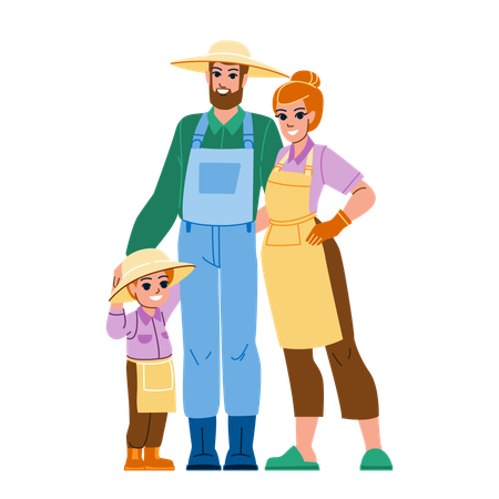 Familia de agricultores  Ilustración