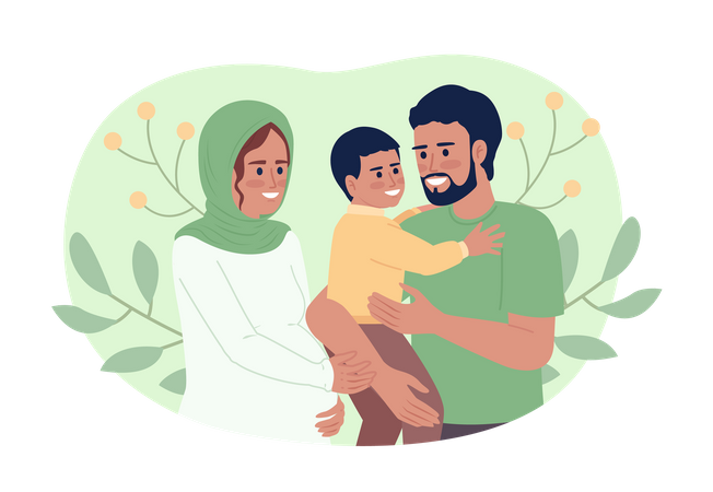 Família jovem alegre Ilustração