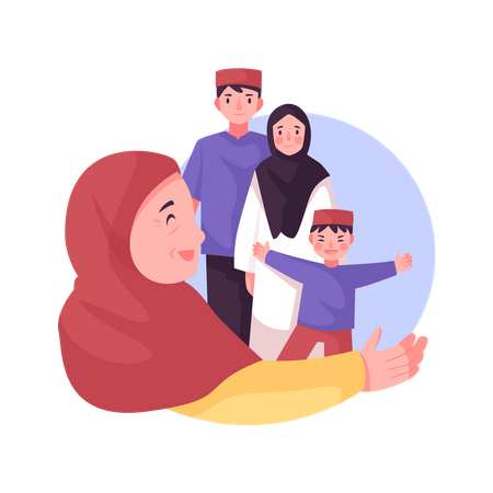 Familia musulmana  Ilustración