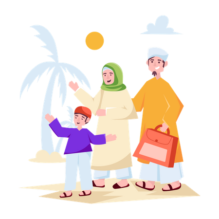 Familia musulmana  Ilustración