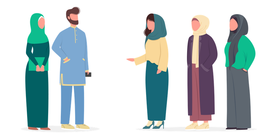 Familia musulmana  Ilustración