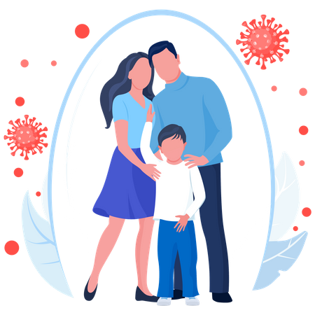 Família tomando imunização por precaução cobiçosa  Illustration