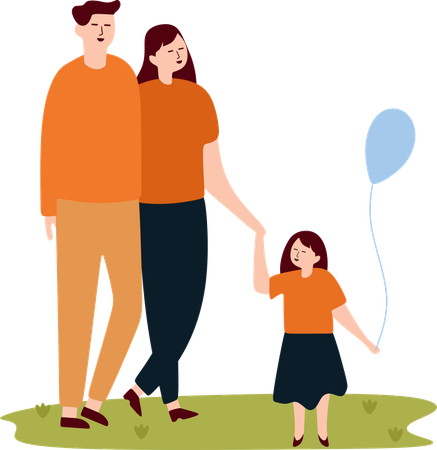 Familie genießt Picknick  Illustration