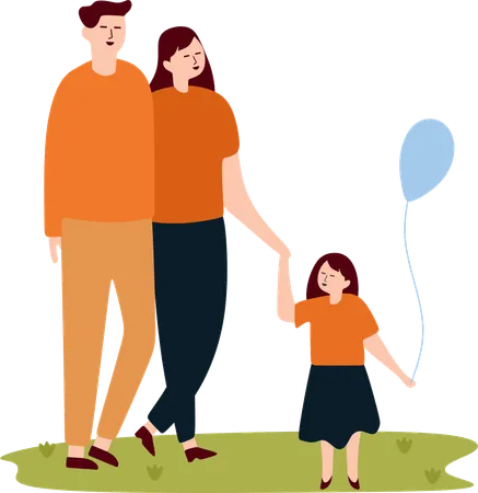 Familie genießt Picknick  Illustration