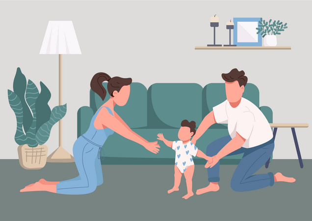 Glücklicher Familienmoment  Illustration