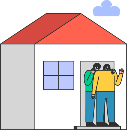 Familie zu Hause  Illustration