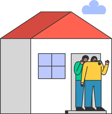 Familie zu Hause  Illustration