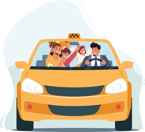 Familientaxi  Illustration