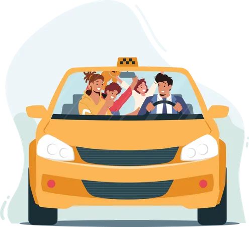 Familientaxi  Illustration