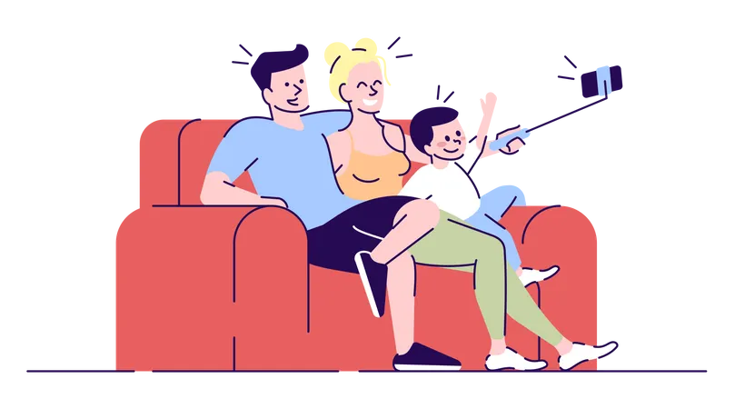 Familien-Selfie  Illustration