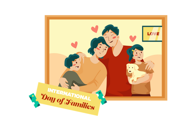 Familienfoto  Illustration