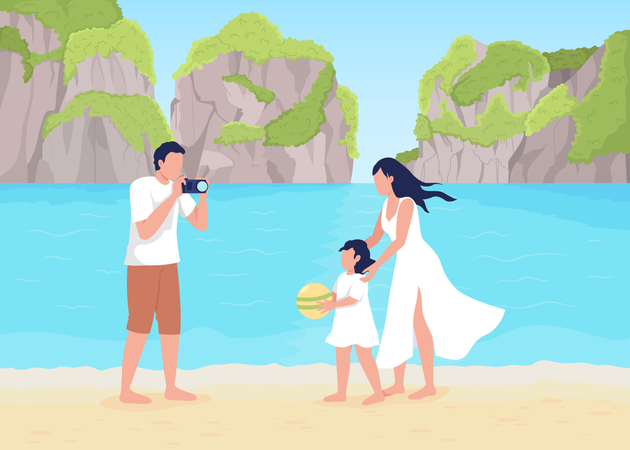 Familienfreundlicher Kurzurlaub  Illustration