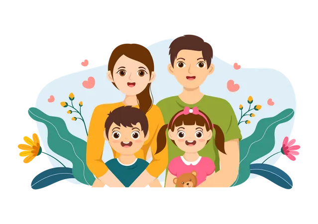 Familienliebe und Fürsorge  Illustration