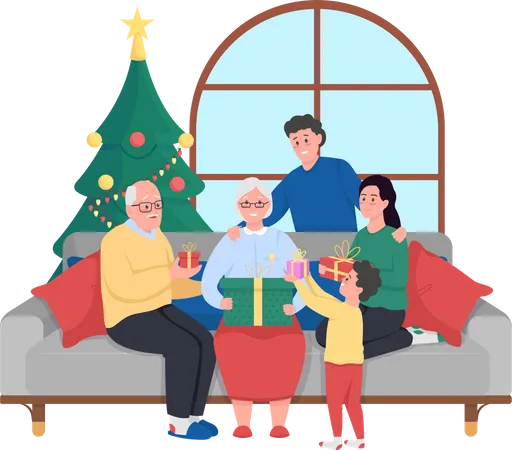 Familienweihnachtsfeier  Illustration