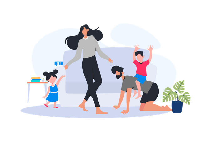 Familienzeit  Illustration