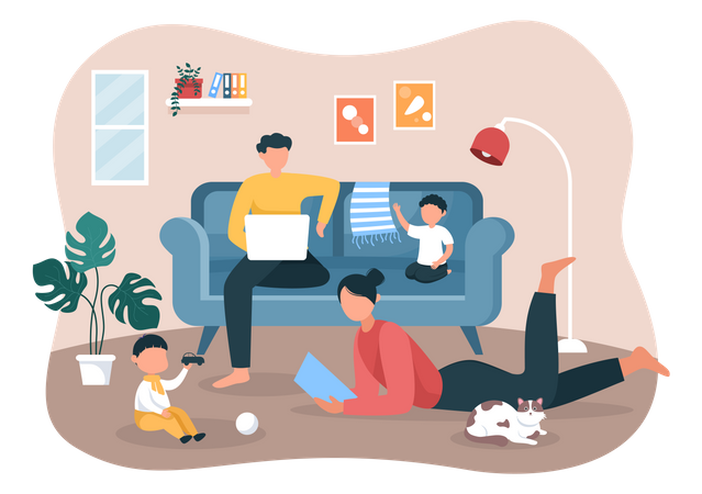 Familienzeit  Illustration