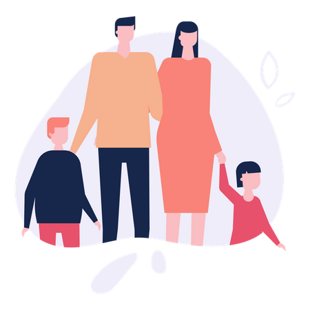 Famille en vacances  Illustration