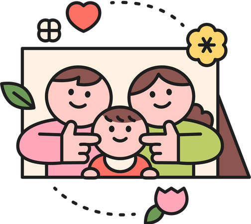 Famille heureuse  Illustration