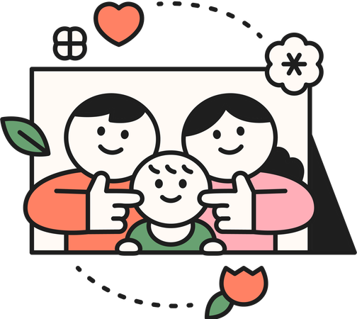 Famille heureuse  Illustration