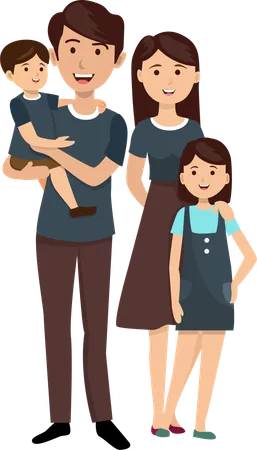 Famille heureuse  Illustration