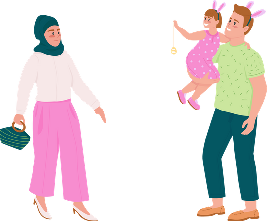 Famille heureuse  Illustration