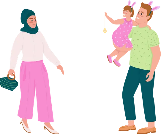 Famille heureuse  Illustration