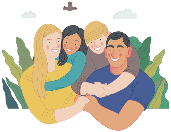 Famille heureuse  Illustration