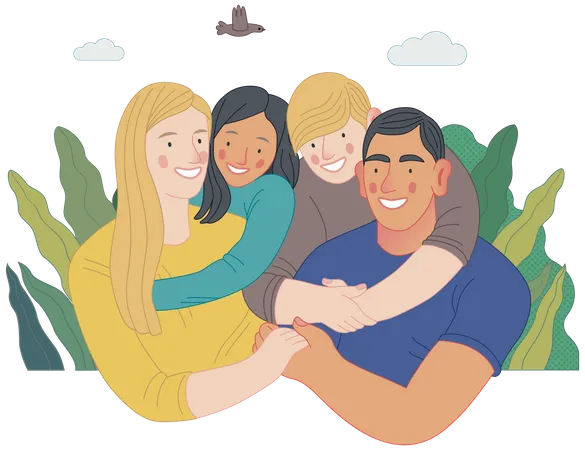 Famille heureuse  Illustration