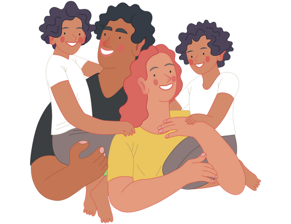 Famille heureuse  Illustration