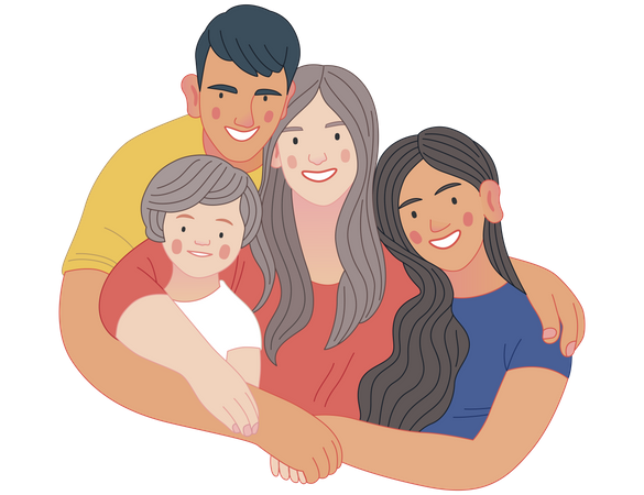 Famille heureuse  Illustration