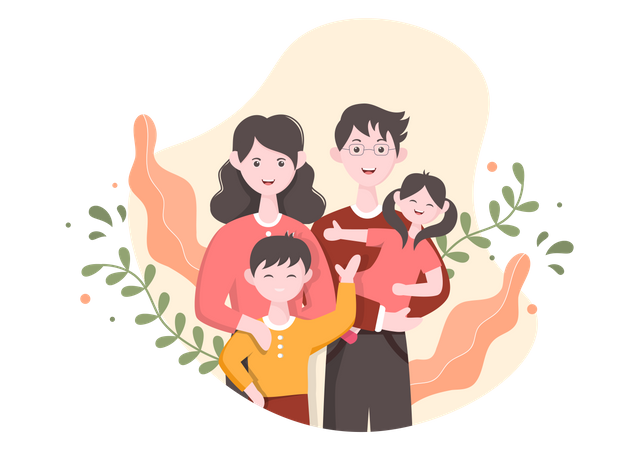 Famille heureuse  Illustration