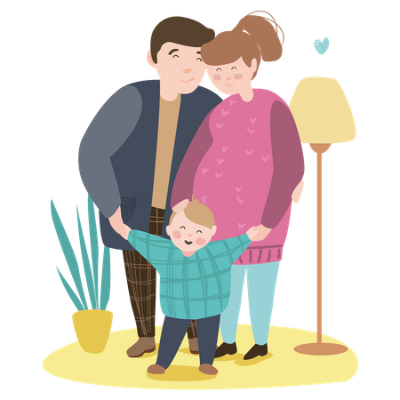 Famille heureuse  Illustration