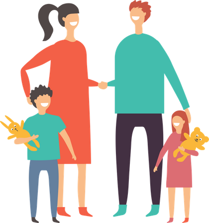 Famille heureuse  Illustration