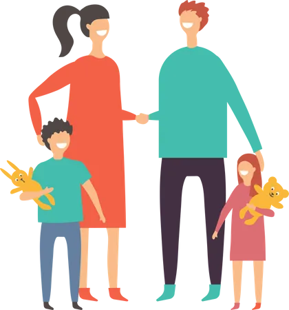 Famille heureuse  Illustration