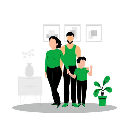 Famille heureuse  Illustration